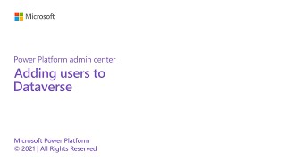 Adding users to Dataverse