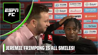 Jeremie Frimpong’s JUBILANT INTERVIEW after Leverkusen make history | ESPN FC