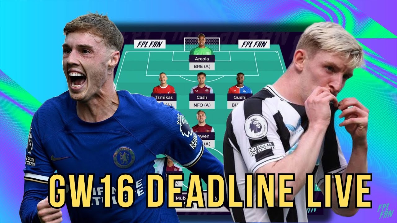 FPL GAMEWEEK 16 DEADLINE LIVE I Transfer CONFIRMED I Fantasy Premier ...