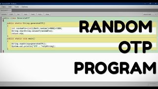 Java/BlueJ Program To Generate Random OTP's | CodingMachine | Program#1