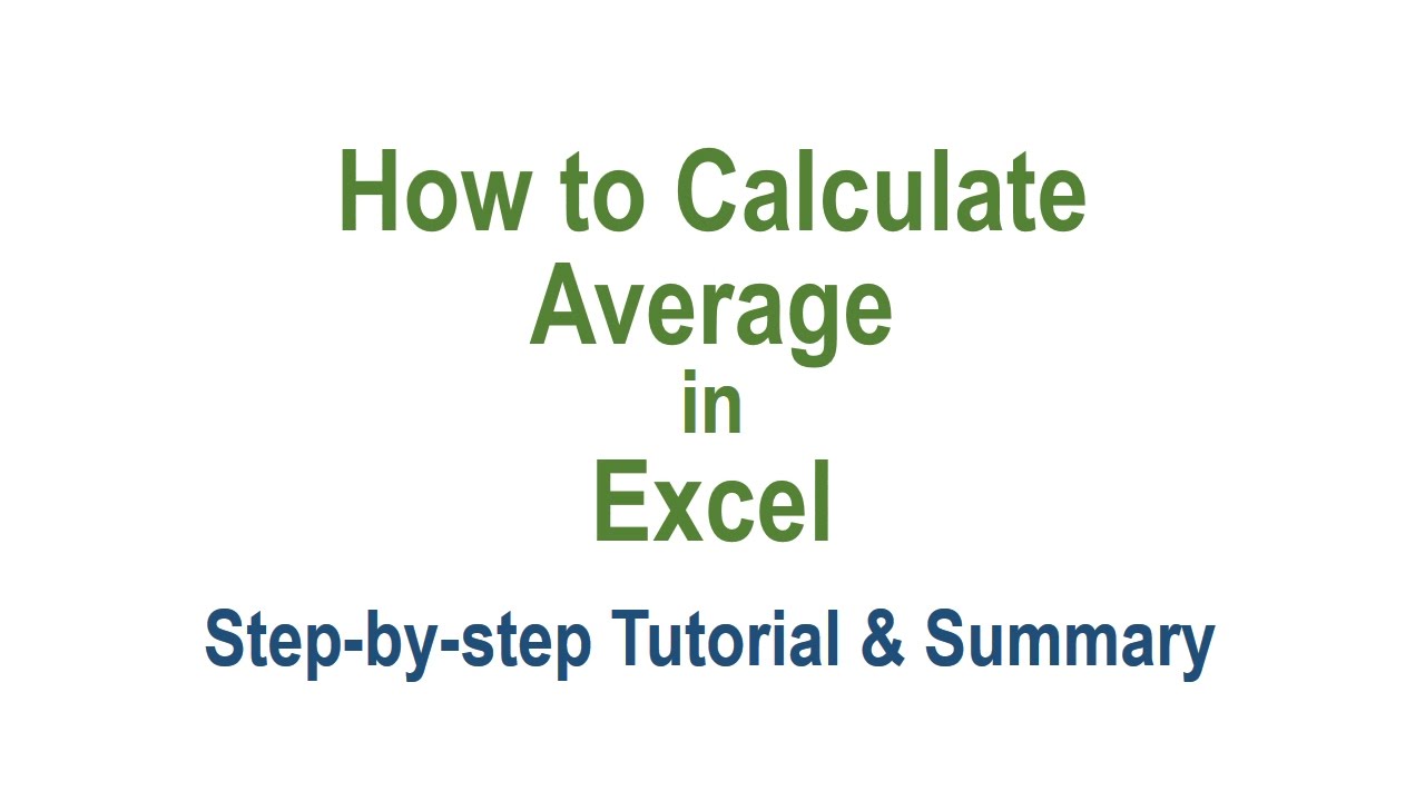 How To Calculate Average In Excel | How To Use Average Formula In Excel ...