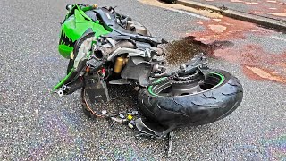 Motorcycle Crashes \u0026 CRAZY Motorcycle Moments - Episode 613