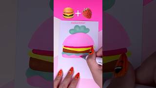 So Satisfying 🍔+🍓=⁉️ #shorts #youtubeshorts #drawing #art #emojichallenge #emojis #viral #trending