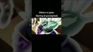 others vs goku staring at grand priest