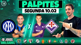 PALPITES E APOSTAS DE FUTEBOL PARA HOJE 10 02 2025 + BILHETE PRONTO (SEGUNDA-FEIRA)