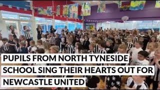 Pupils from North Tyneside School sing their hearts out for NEWCASTLE UNITED!