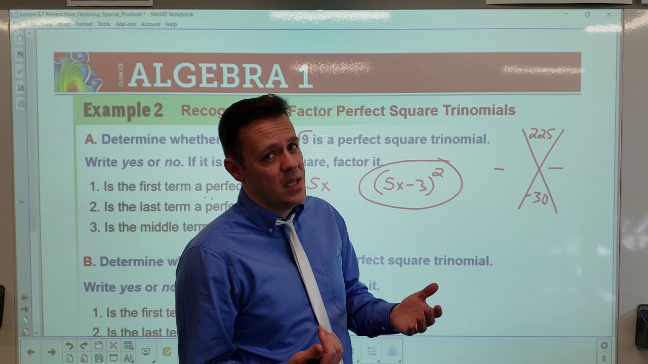 Lesson 8.7 Factoring Special Products - YouTube