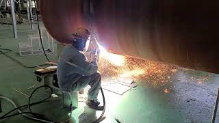 Tubular pipe welding and gouging