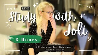 LIVE | 8 Hour Study with Me☀️| ASMR | Pomodoro 50-10min Timer | Active Breaks| SQE Prep| Discord