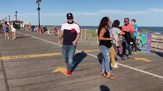 Walking on the boardwalk in Ocean City, New Jersey