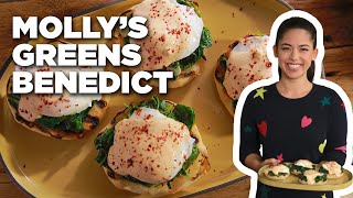 Molly Yeh's Pita and Greens Benedict with Feta Cream | Girl Meets Farm | Food Network