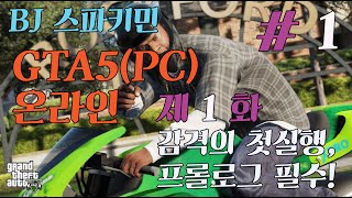 오랜기다림의끝 스파키민의 GTA5(PC)온라인 1화 최초실행, 싱글프롤로그필수