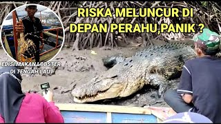 RISKA MELUNCUR DI DEPAN PERAHU, PANIK !! | makan lobster di tengah laut...