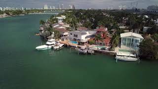 Flight over Star Island, Palm Island \u0026 Hibiscus Island off Miami Beach