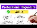 Aisha name signature style | Aisha signature style | A letter signature style | A signature