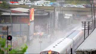 Train VS Flood СУПЕР ВОЛНА ОТ ПОЕЗДА    http://MARKETIVA.ORG.UA