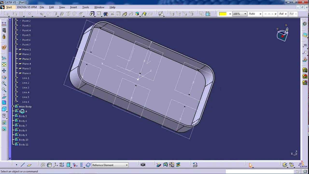 Lesson 5 : Power Copy Catia V5 - YouTube