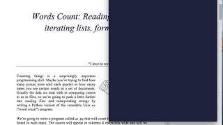 Tiny Python Projects: Ch 6 Pt 1 (Word Count intro)