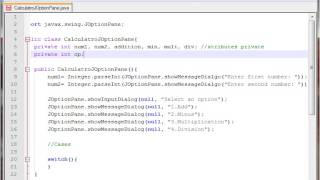 Calculator JOptionPane Java Swing