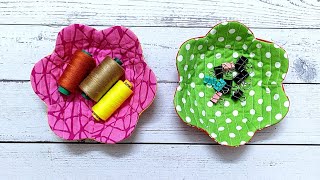 How to make flower bowl potholder | Diy fabric basket bowl | Sewing tutorial