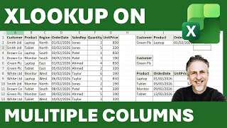 XLOOKUP Multiple Criteria in Multiple Columns and XLOOKUP Return Multiple Columns