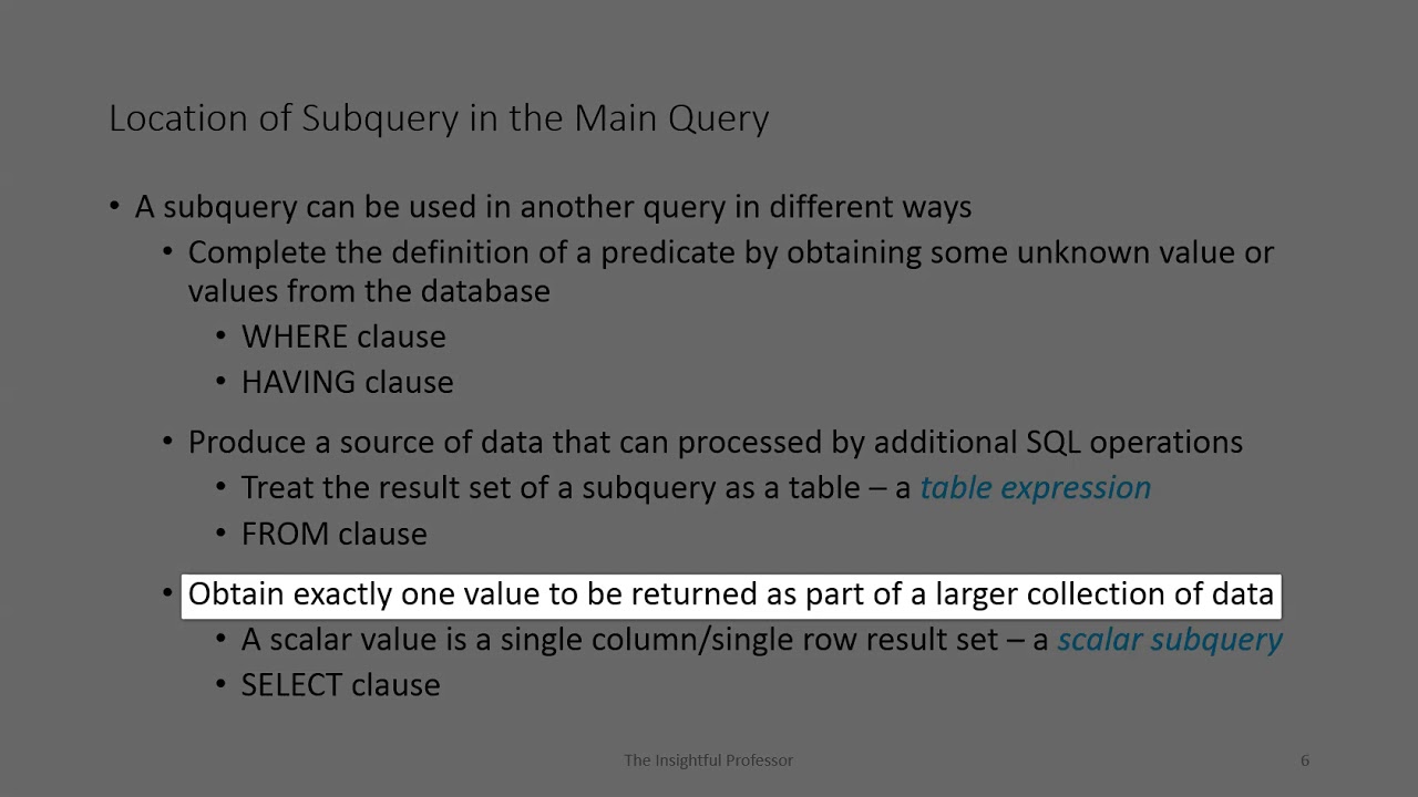 Subquery Youtube