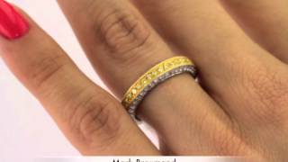 2.00ct Fancy Yellow Round Brilliant Cut Diamond Eternity Band-Mark Broumand