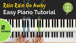 Rain Rain Go Away on the Piano (2 Hands) | Easy Piano Tutorial for Beginners