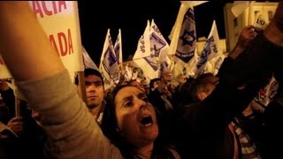 Police protest against austerity in Portugal