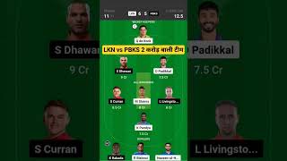 Lucknow vs Punjab Dream11 Team | LKN vs PBKS Dream11 Prediction |  LSG vs PBKS Dream11 Team Today