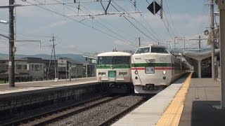 【臨時特急あずさ７１号回送とはまかいじ　下諏訪駅で交換】