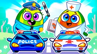Learning Jobs and Careers Song 🚔🚑 Funny Kids Cartoons and Nursery Rhymes 🥑