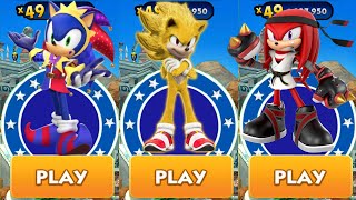 Sonic Dash - Movie Super Sonic vs Karate Knuckles vs Jester Sonic - All Characters Unlocked