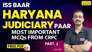 Haryana Judiciary Prelims 2024: Criminal Procedure Code | Most Important MCQs from CRPC | Part-2