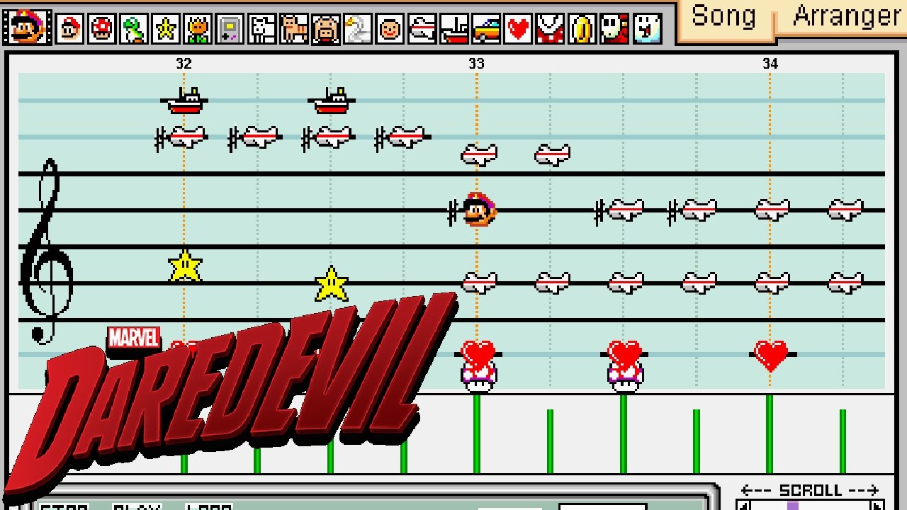 Marvel S Daredevil Theme Song Mario Paint Youtube Music