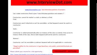 can I make constructors final static abstract java interview question and answers