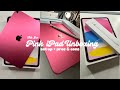 Pink iPad 10th Gen Unboxing 🎀 | 256 GB | Set Up + Accessories ✨