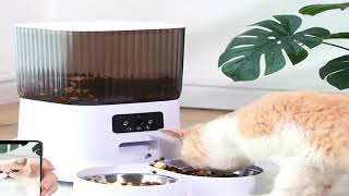 5L Double Bowls Smart Automatic Cat Feeder With Camera Cat Dry Food Video Dispenser Pet Sm