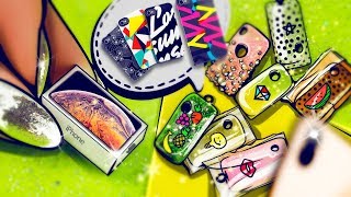 DIY - 7 Mini Silicone Cases and Miniature Apple iPhone XS Max | DollHouse | No Polymer Clay!