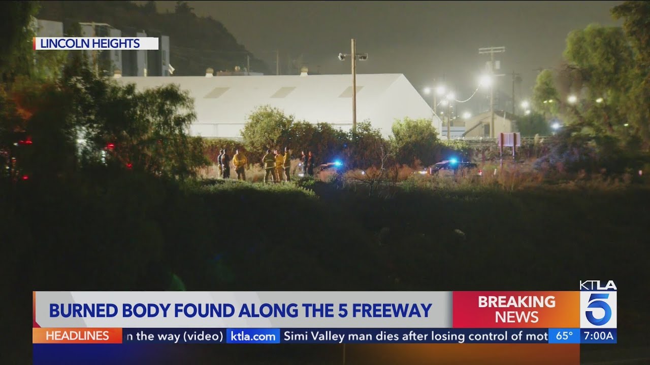 Burned Body Found Along 5 Freeway - YouTube