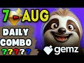 Gemz Daily Combo 7 August 2024 l Gemz Coin Daily Combo Cards l Today Gemz Daily Combo | #gemzcombo