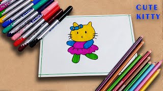 How To Draw Hello Kitty (New Lesson With Color)