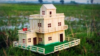 How to Make Popsicle Stick House - Building Popsicle Stick Garden Villa