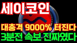 [세이코인] 대충격 9000% 터진다 3분전 속보 진짜였다! #세이코인호재 #세이코인목표가 #세이코인대응 #세이코인 #세이코인전망