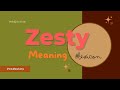 What does Zesty mean?