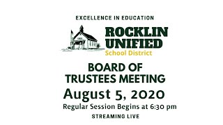 Rocklin Unified School District (RUSD) Board of Trustee's Meeting