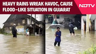 Gujarat Rain News Today | Heavy Rains Wreak Havoc, Cause Flood-Like Situation In Gujarat