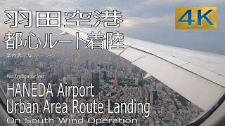 【羽田都心ルート（案内表示なしVer.）】大都会上空を滑空する絶景の機窓！ / C滑走路への着陸12分ノーカット / JAL124便(伊丹-羽田)  / 4K60p