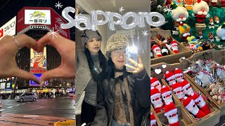 [Sapporo vlog #2] 먹는거에 진심인 자매의 3박 4일 삿포로 여행❄️ | 크리스마스 마켓 | 수프카레, 로컬 이자카야 맛집, 카페 | 스투시 쇼핑 | 백화점 투어