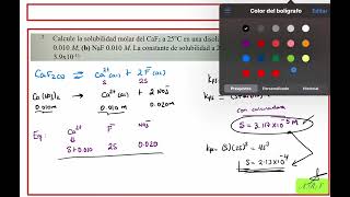 Termodinámica. Clase 14 G. Efecto del ion común en la solubilidad de CaF2. #quimica #ipn #unam